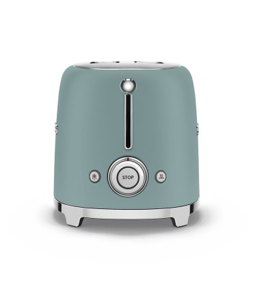 Smeg TSF01EGMEU Tostadora 2x2, 50's Style, Verde Esmeralda Mate