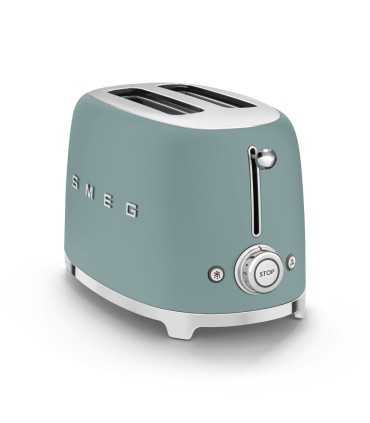 Smeg TSF01EGMEU Tostadora 2x2, 50's Style, Verde Esmeralda Mate