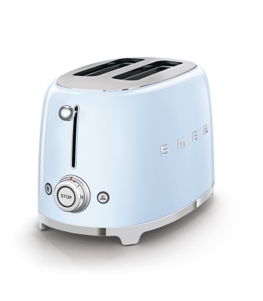 Smeg TSF01PBEU Tostadora 2x2, 50's Style, Azul