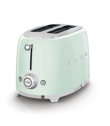 Smeg TSF01PGEU Tostadora 2x2, 50's Style, Verde