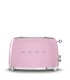 Smeg TSF01PKEU Tostadora 2x2, 50's Style, Rosa