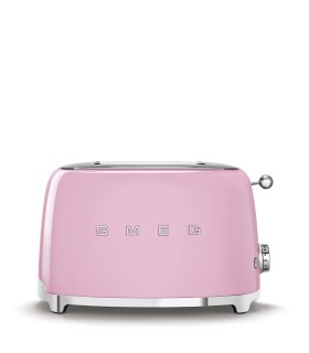 Smeg TSF01PKEU Tostadora 2x2, 50's Style, Rosa