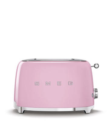 Smeg TSF01PKEU Tostadora 2x2, 50's Style, Rosa