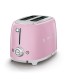 Smeg TSF01PKEU Tostadora 2x2, 50's Style, Rosa