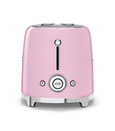 Smeg TSF01PKEU Tostadora 2x2, 50's Style, Rosa