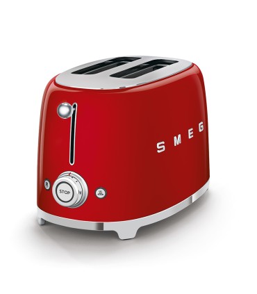 Smeg TSF01RDEU Tostadora 2x2, 50's Style, Rojo