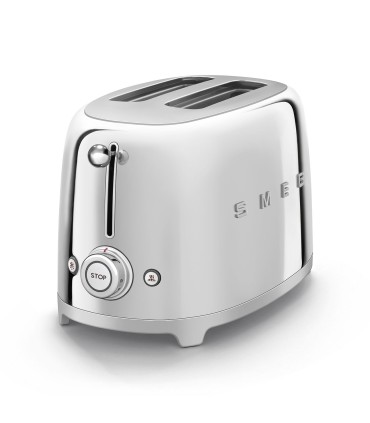 Smeg TSF01SSEU Tostadora 2x2, 50's Style, Acero brillante