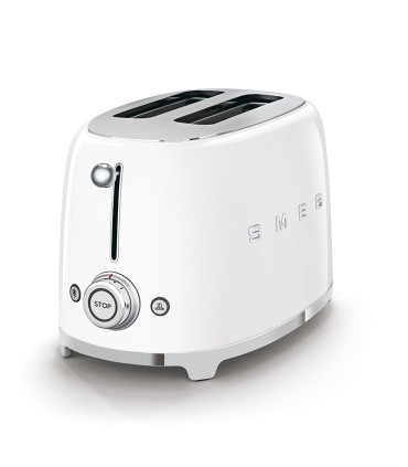 Smeg TSF01WHEU Tostadora 2x2, 50's Style, Blanco