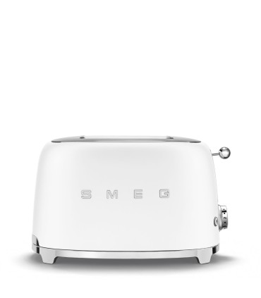 Smeg TSF01WHMEU Tostadora 2x2, 50's Style, Blanco Mate