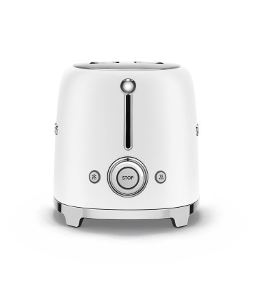 Smeg TSF01WHMEU Tostadora 2x2, 50's Style, Blanco Mate