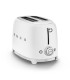 Smeg TSF01WHMEU Tostadora 2x2, 50's Style, Blanco Mate
