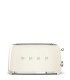 Smeg TSF02CREU Tostadora 4x2, 50's Style, Crema
