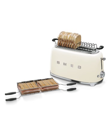 Smeg TSF02CREU Tostadora 4x2, 50's Style, Crema