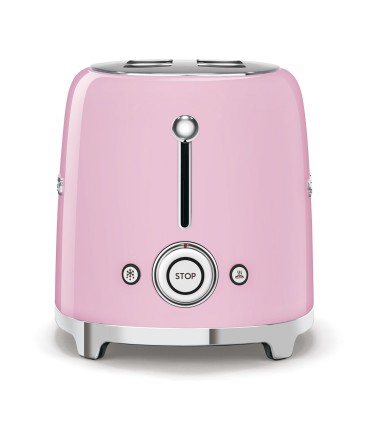 Smeg TSF02PKEU Tostadora 4x2, 50's Style, Rosa
