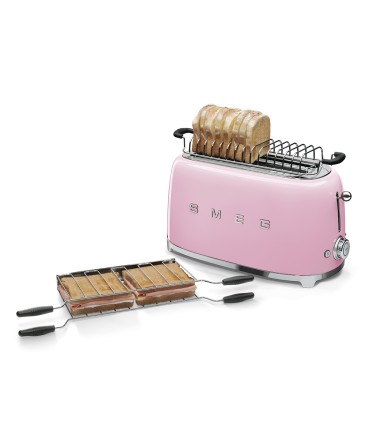 Smeg TSF02PKEU Tostadora 4x2, 50's Style, Rosa
