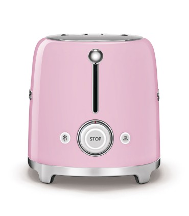 Smeg TSF02PKEU Tostadora 4x2, 50's Style, Rosa