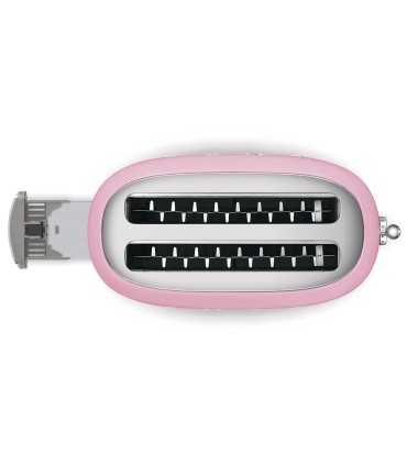 Smeg TSF02PKEU Tostadora 4x2, 50's Style, Rosa