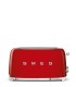 Smeg TSF02RDEU Tostadora 4x2, 50's Style, Rojo