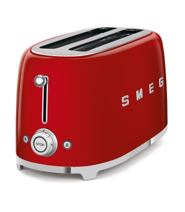 Smeg TSF02RDEU Tostadora 4x2, 50's Style, Rojo