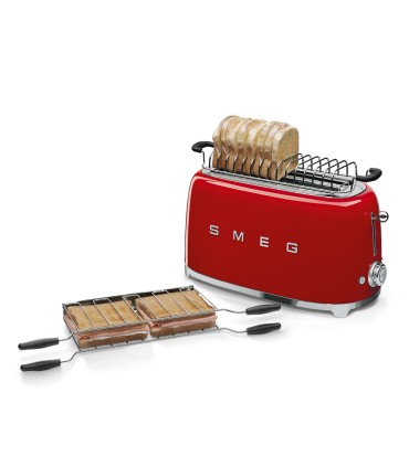 Smeg TSF02RDEU Tostadora 4x2, 50's Style, Rojo