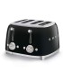 Smeg TSF03BLEU Tostadora 4x4, 50's Style, Negro