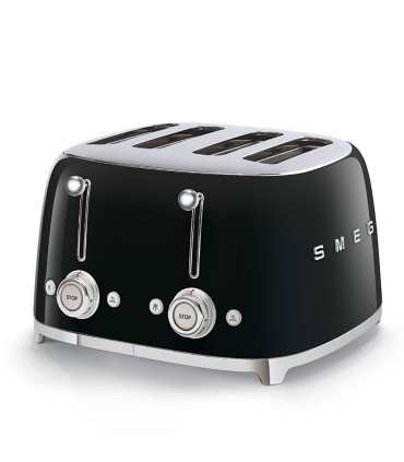 Smeg TSF03BLEU Tostadora 4x4, 50's Style, Negro