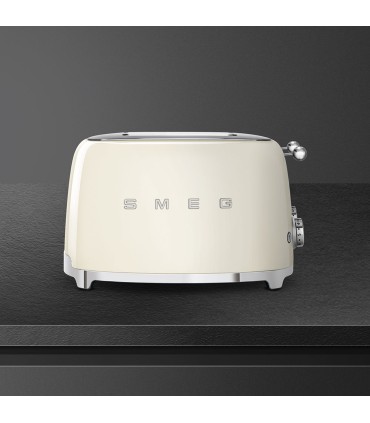 Smeg TSF03CREU Tostadora 4x4, 50's Style, Crema