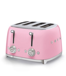 Smeg TSF03PKEU Tostadora 4x4, 50's Style, Rosa