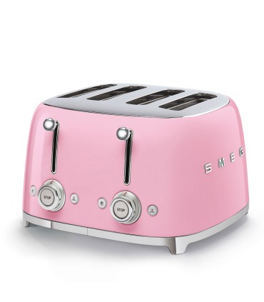 Smeg TSF03PKEU Tostadora 4x4, 50's Style, Rosa