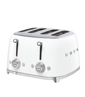 Smeg TSF03WHEU Tostadora 4x4, 50's Style, Blanco