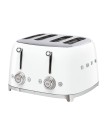 Smeg TSF03WHEU Tostadora 4x4, 50's Style, Blanco