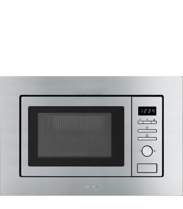 Smeg FMI020X Microondas con grill integrable, Estética Universal, Acero Inoxidable