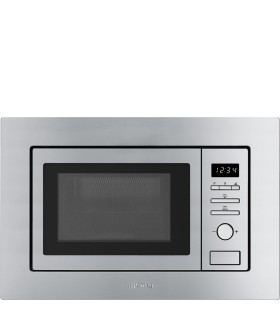 Smeg FMI017X Microondas con grill integrable, Estética Universal, Acero Inoxidable