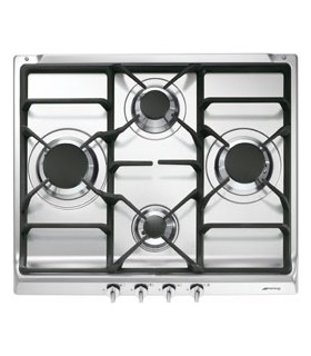 Smeg S60GHS Encimera de Gas, Estética Selección, Acero inoxidable, 60 cm