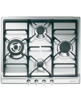 Smeg SR60GHS Encimera de Gas, Estética Selección, Acero inoxidable, 60 cm