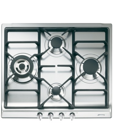 Smeg SR60GHS Encimera de Gas, Estética Selección, Acero inoxidable, 60 cm
