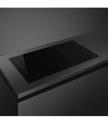 Smeg SIM3964D Encimera de Inducción, Estética Universal, Negro, 90 cm, 3 multizonas
