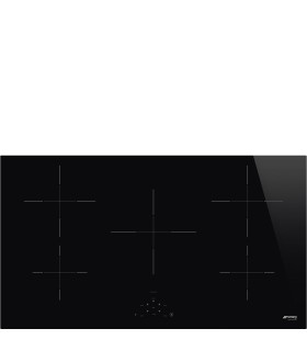 Smeg SI2951D Encimera de Inducción, Estética Universal, Negro, 90 cm