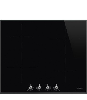 Smeg SI364BM Encimera de Inducción, Estética Clásica, Negro, 60 cm