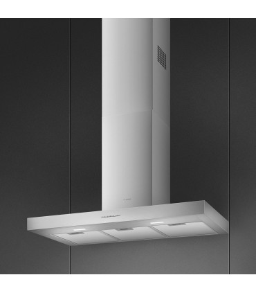 Smeg KBT900XE Campana T invertida, Estética Universal, Acero Inoxidable, 90 cm