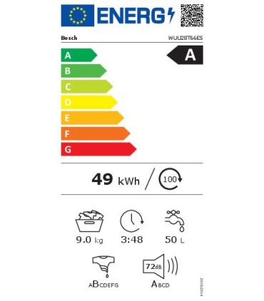 Bosch WUU28T66ES Serie 6, Lavadora de carga frontal, 9 kg, 1400 r.p.m.
