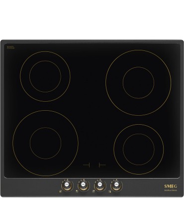 Smeg SI764AOM Encimera de Inducción Cortina, 60 cm, color antracita