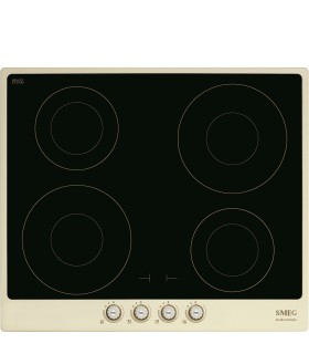 Smeg SI764POM Encimera de Inducción Cortina, 60 cm, color Crema