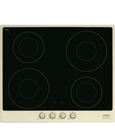 Smeg SI764POM Encimera de Inducción Cortina, 60 cm, color Crema