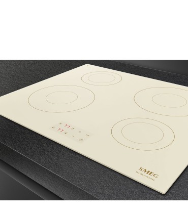 Smeg SI2641DP Encimera de Inducción, 60 cm, color Crema