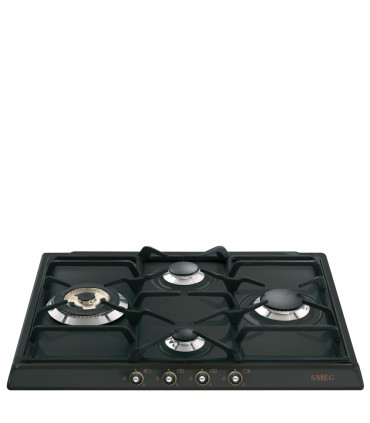Smeg SR764AO Encimera de Gas Cortina, 60 cm, color antracita