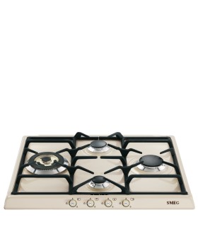 Smeg SR764PO Encimera de Gas Cortina, 60 cm, color crema
