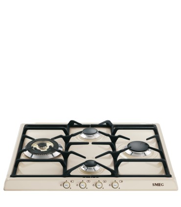 Smeg SR764PO Encimera de Gas Cortina, 60 cm, color crema