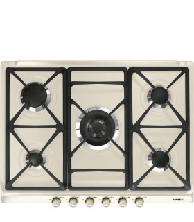 Smeg SR775PO Encimera de Gas Cortina, color Crema, 70 cm