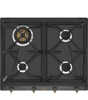 Smeg SRV864AOGH Encimera de Gas Colonial, 60 cm, color antracita
